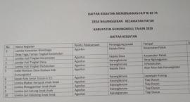 Agenda Kegiatan HUT RI KE-74 di Desa Nglanggeran