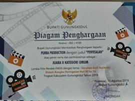 Purba Production Raih Juara II Lomba Film Pendek BNK Gunungkidul