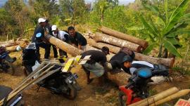 Pemasangan Police Line,dan Penunjuk Arah untuk MTB Besok Pagi