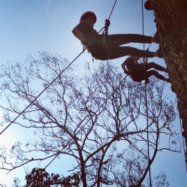 Rappeling Grade 10 Camp Rise to The Challenge